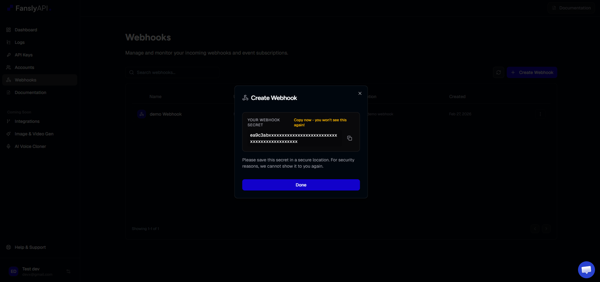 Webhook Secret